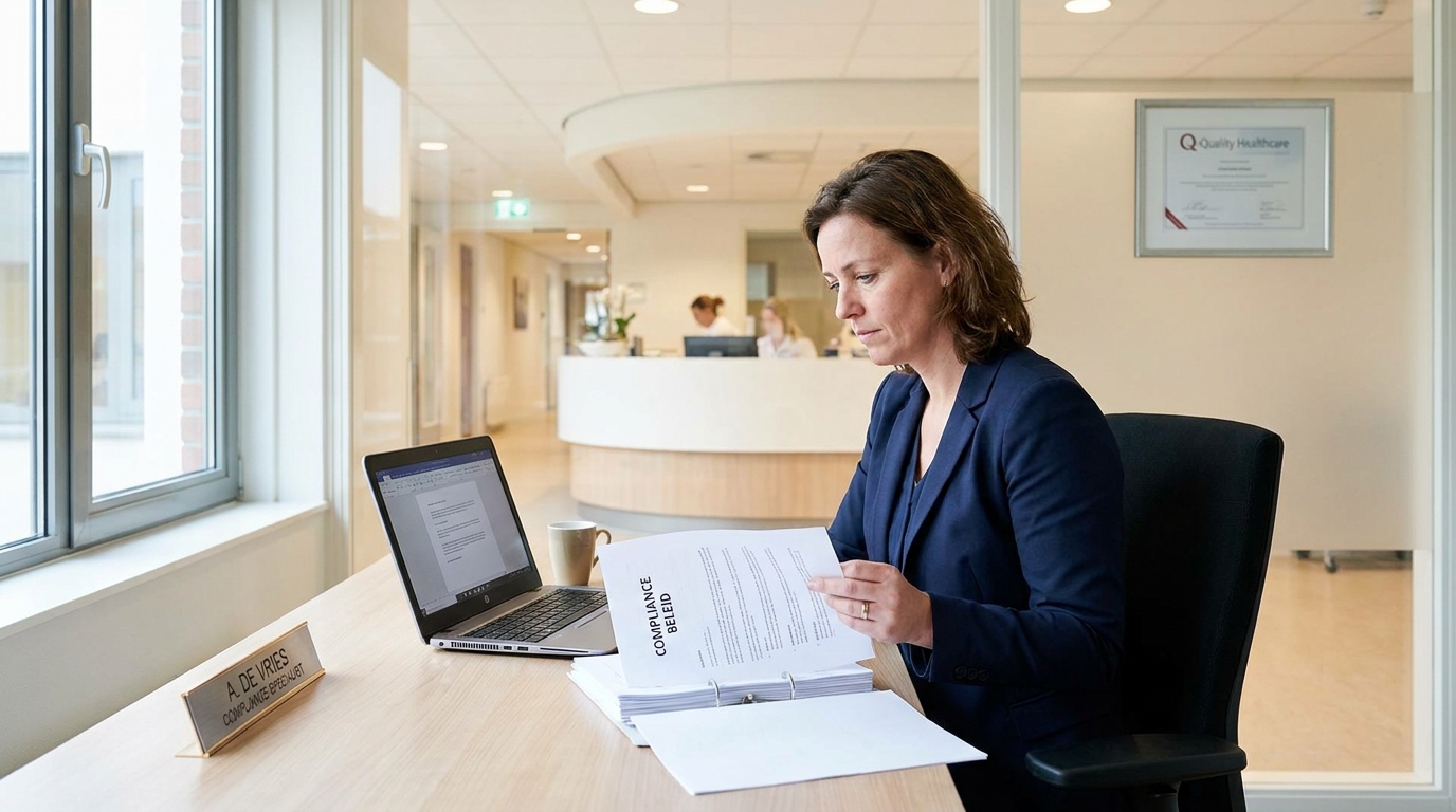 Zorgprofessional in ziekenhuisgang