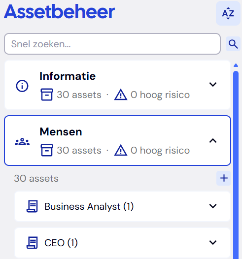 Pulse assetbeheer met informatie- en mensen-domeinen
